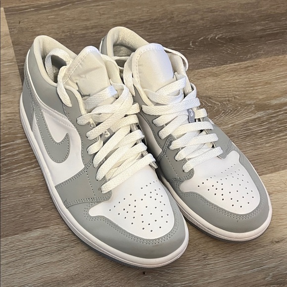 Nike Shoes - Air Jordan White & Light Gray Low-Top Sneakers